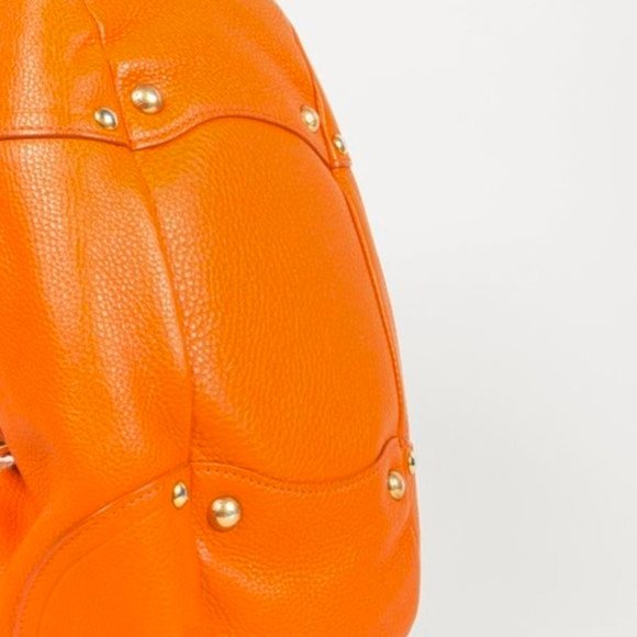 Prada Daino Push-Lock Orange Leather Tote - Picture 9 of 11